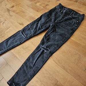 American Eagle Black Distressed Jeans